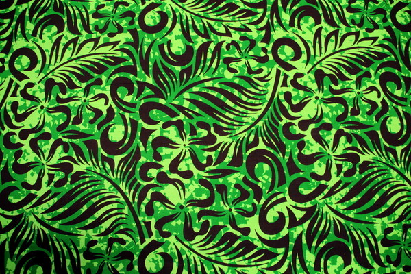 Cocoa Brown on Green Tones Island Inspired Printed Dobby Cotton