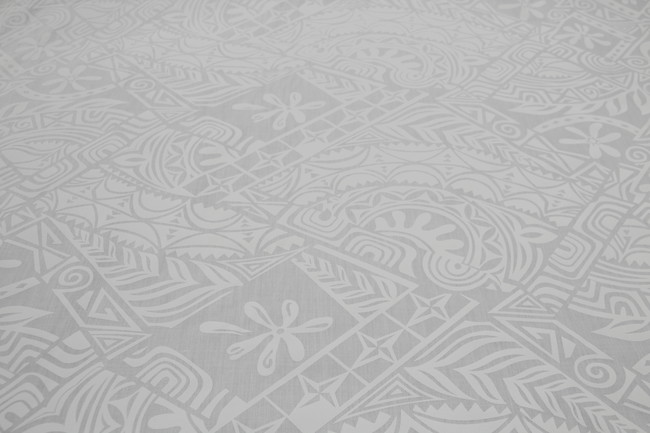 White on White Pasifika 'Palms' Printed Polycotton New Image