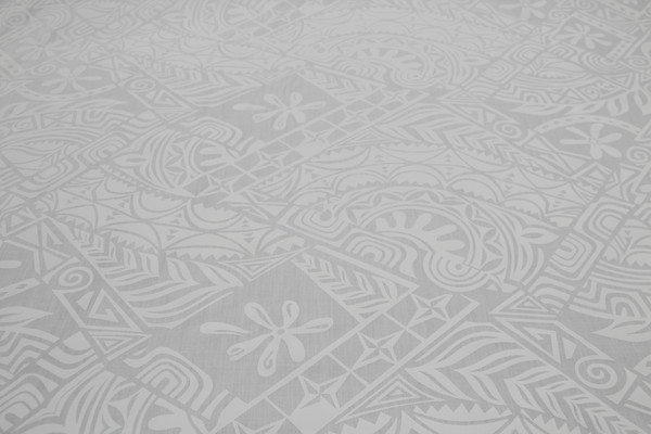White on White Pasifika 'Palms' Printed Polycotton New Image