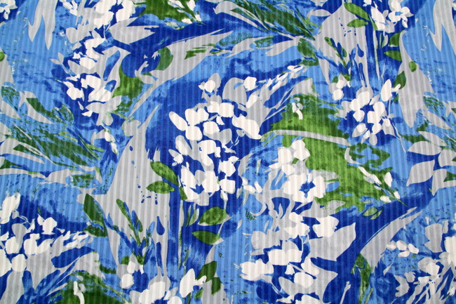 Blue & Green Self-Striped Cotton