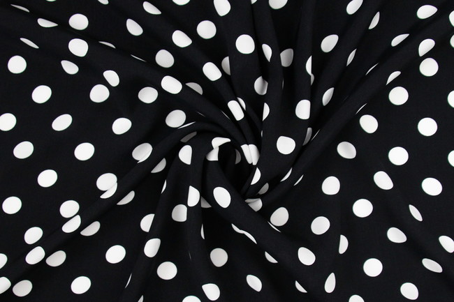 White Spots on Black Printed Polyester