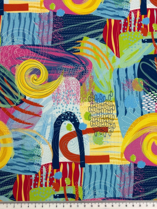 Ecstatic Colour on Printed Cotton