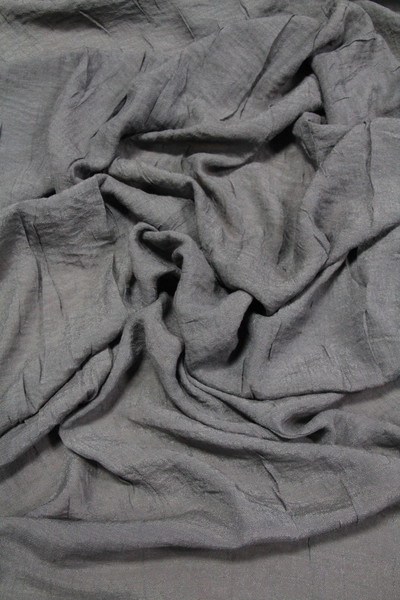 Charcoal Crinkled Viscose Light-Woven