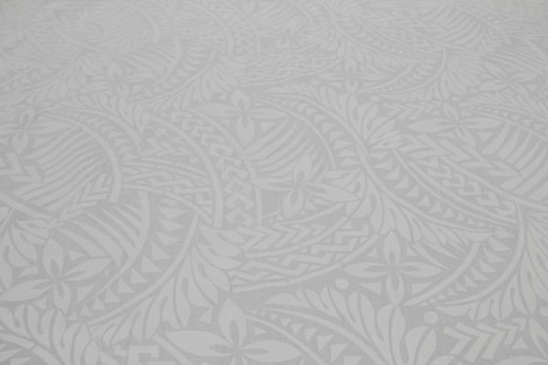 White on White Pasifika 'Frangipani' Printed Polycotton New Image