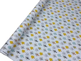 Trees on White Printed Cotton