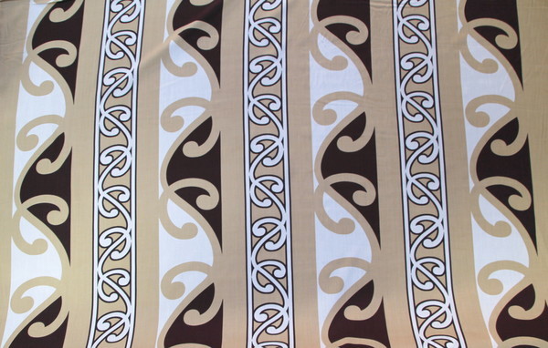 Mangopare Printed Rayon - Chocolate & White on Beige