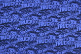 Hot Wheels Monster Trucks Logo on Multi Blue Premium Printed Cotton