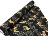 Japanese Koi Carp Foiled Mid-weight Premium Textured Cotton